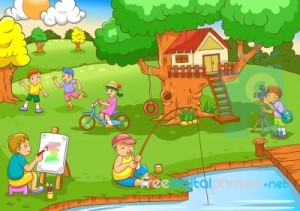 children-playing-under-tree-house-100152895