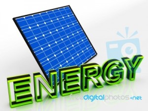 solar-panel-and-energy-word-shows-alternative-energies-100215076
